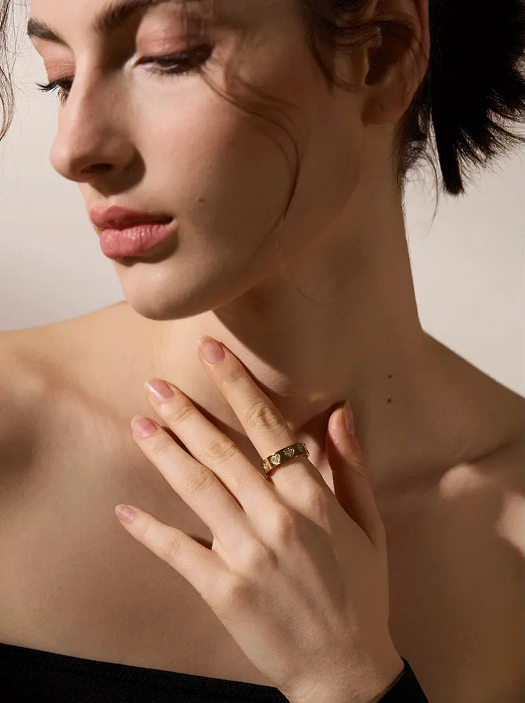 Crystal Hearts Ring