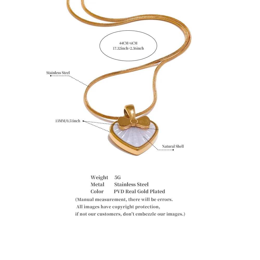 Heart-Bow Pendant Necklace