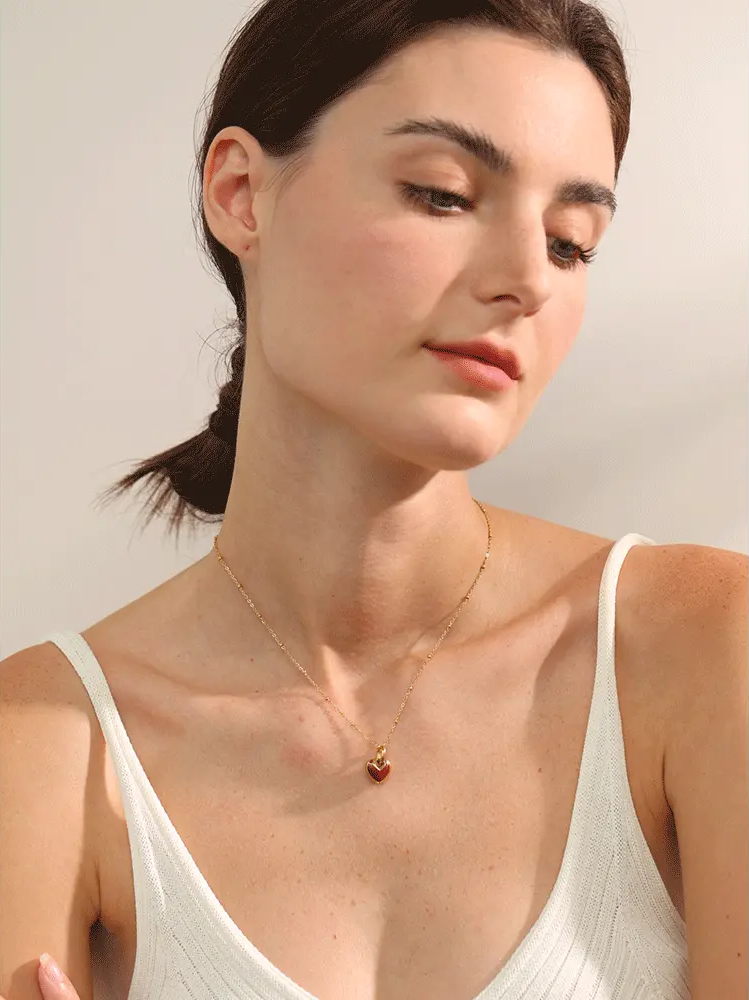 Crimson Heart Pendant Necklace