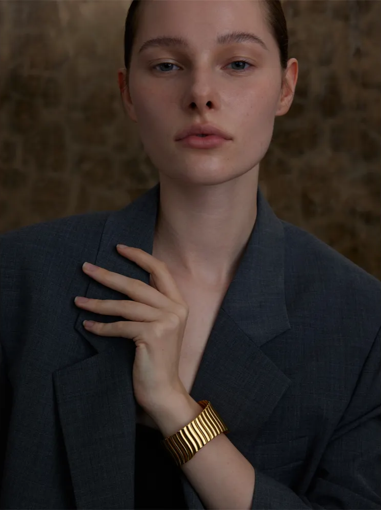 Geometric Flow Cuff Bangle