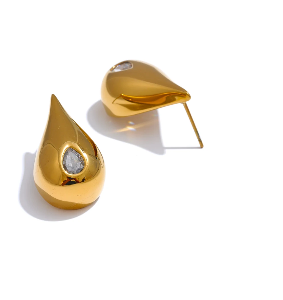 Aqua Drop Stud Earrings