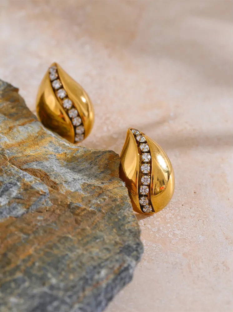 Zircon Drop Stud Earrings