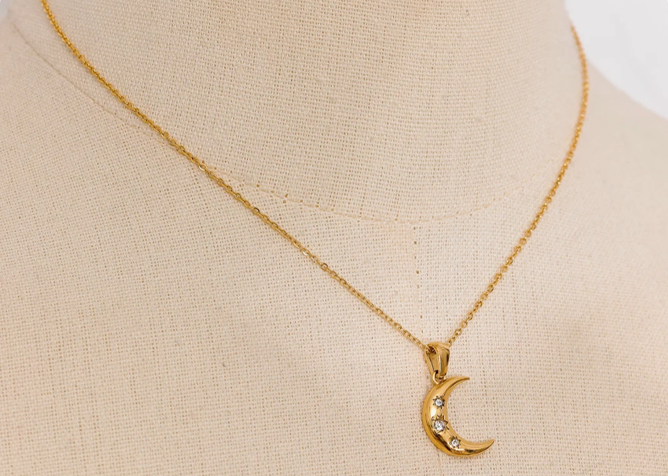 Moon & Stars Pendant Necklace