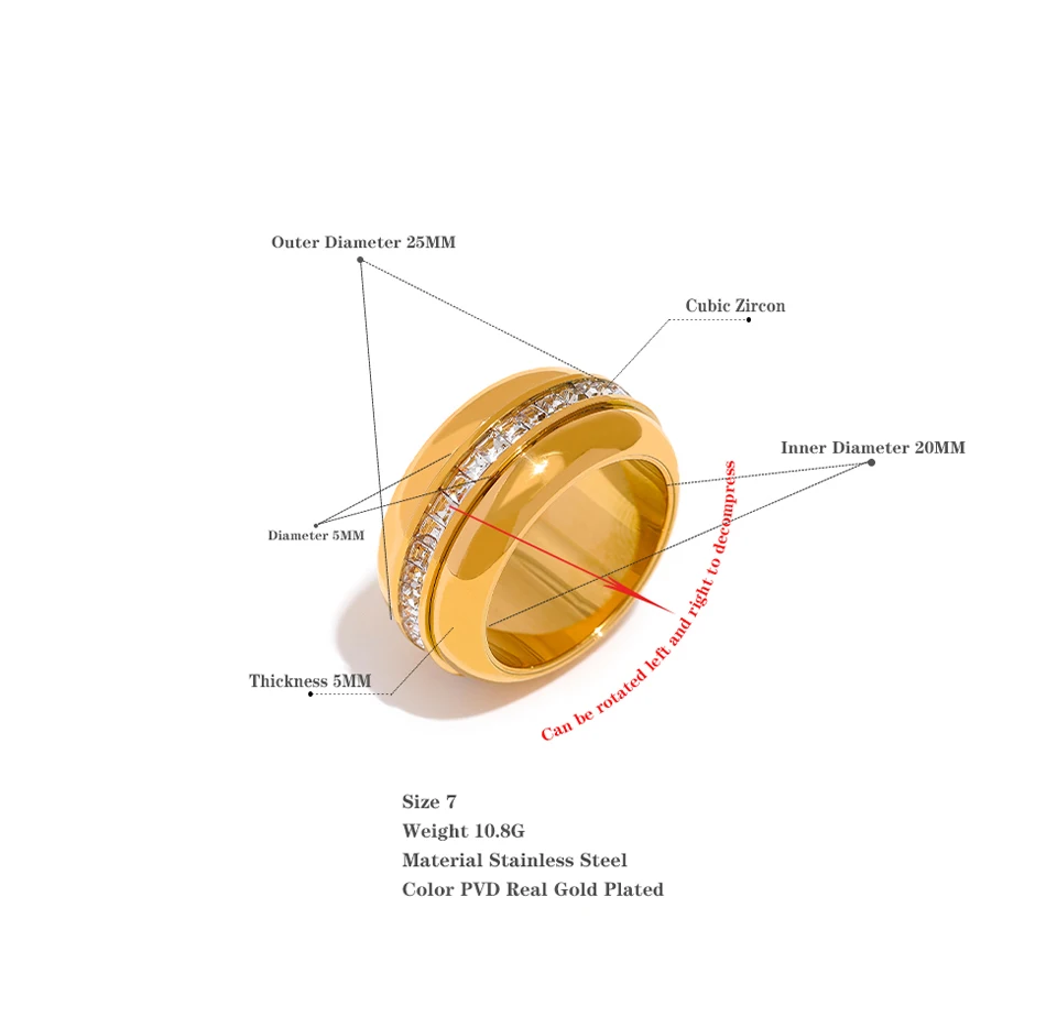 Rotateable Zircon Ring