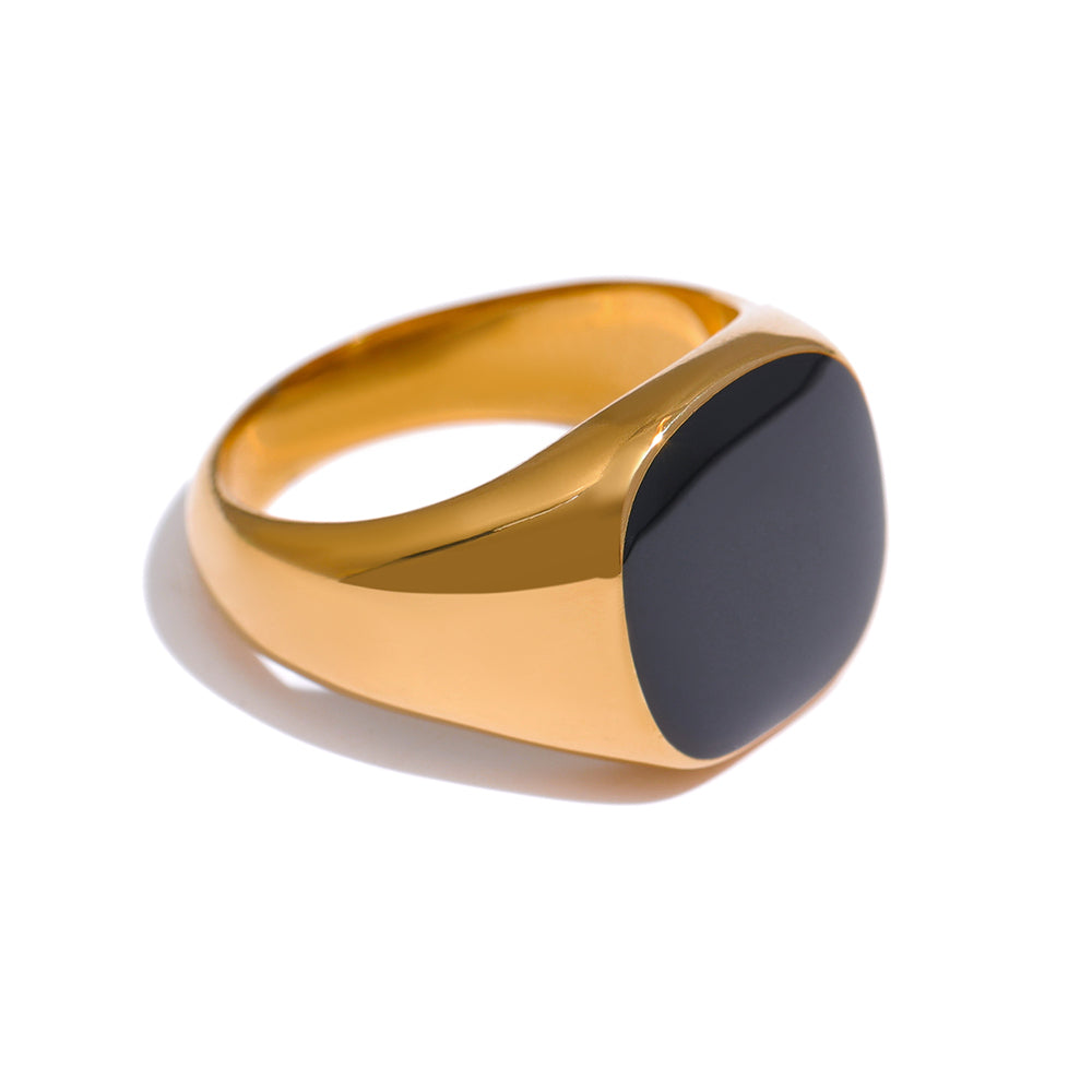 Black Enamel Ring