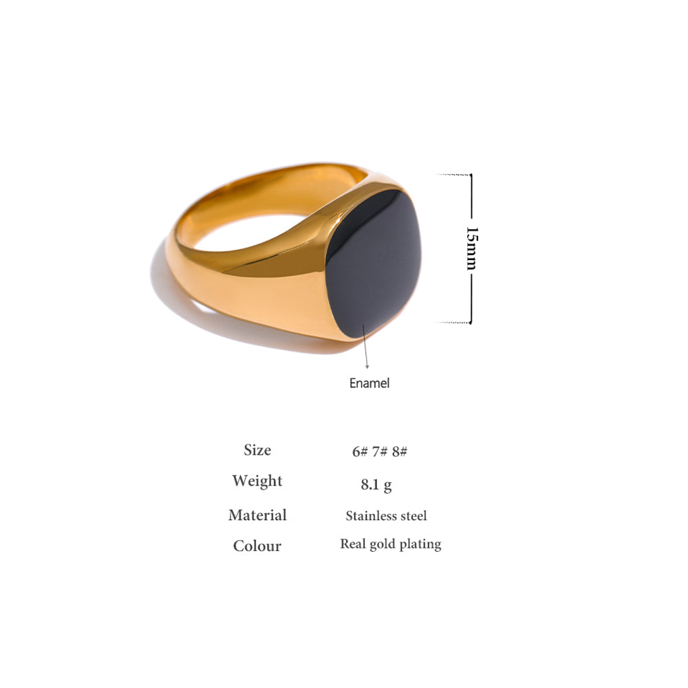 Black Enamel Ring