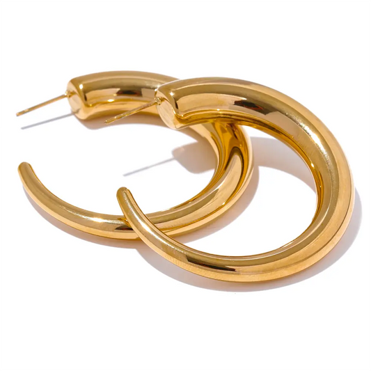 C-Circle Hoop Earrings