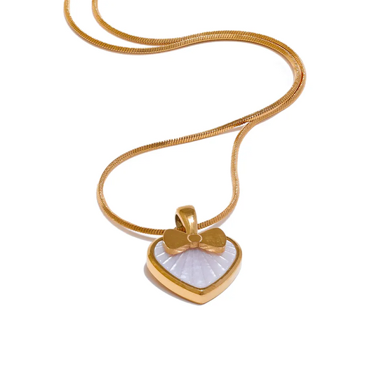 Heart-Bow Pendant Necklace