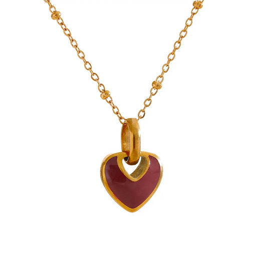 Crimson Heart Pendant Necklace