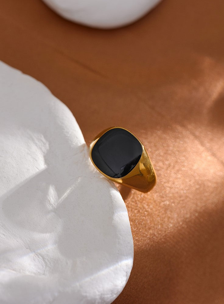 Black Enamel Ring