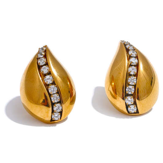 Zircon Drop Stud Earrings