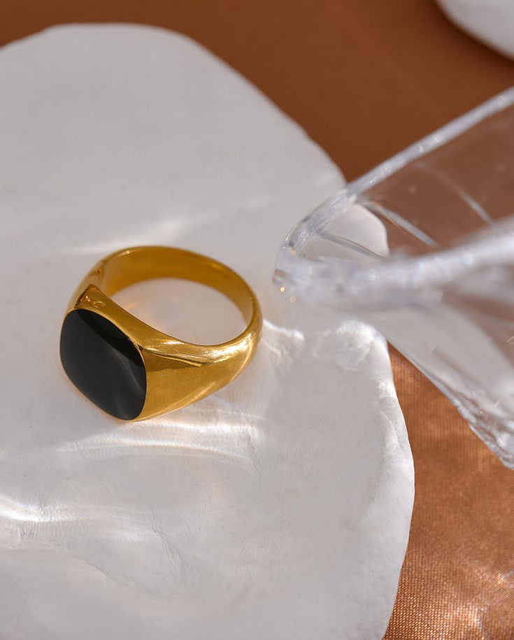 Black Enamel Ring