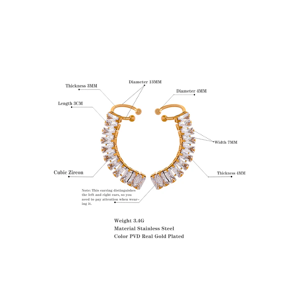 Zircon Ear Clips