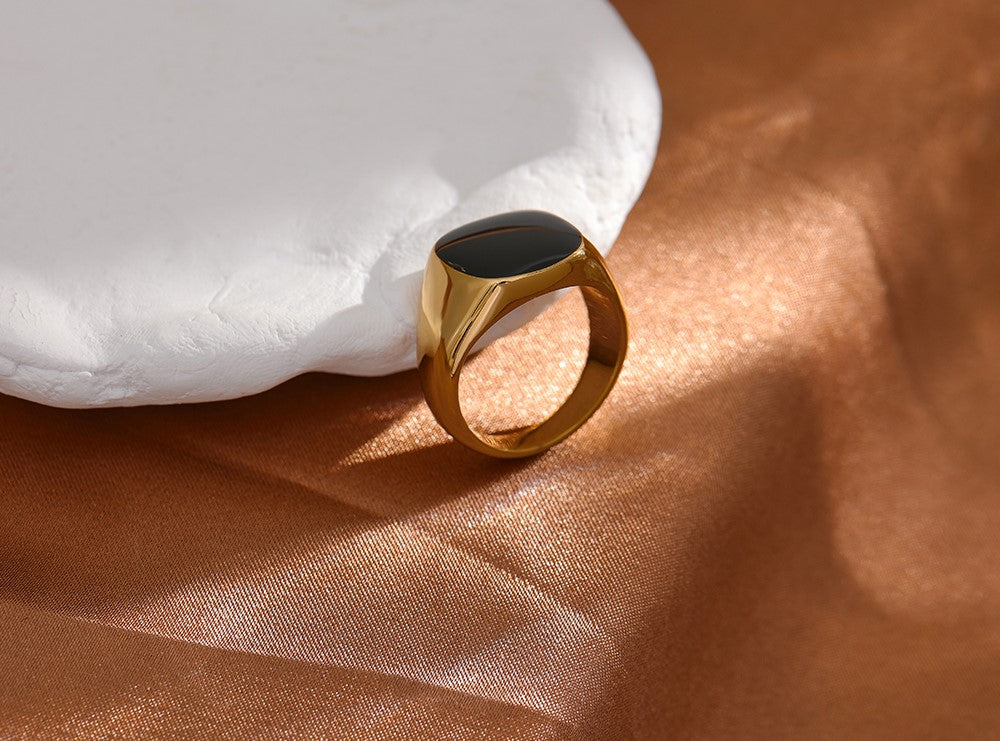 Black Enamel Ring