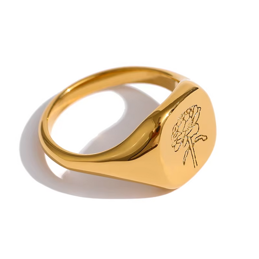 Engraved Rose Ring